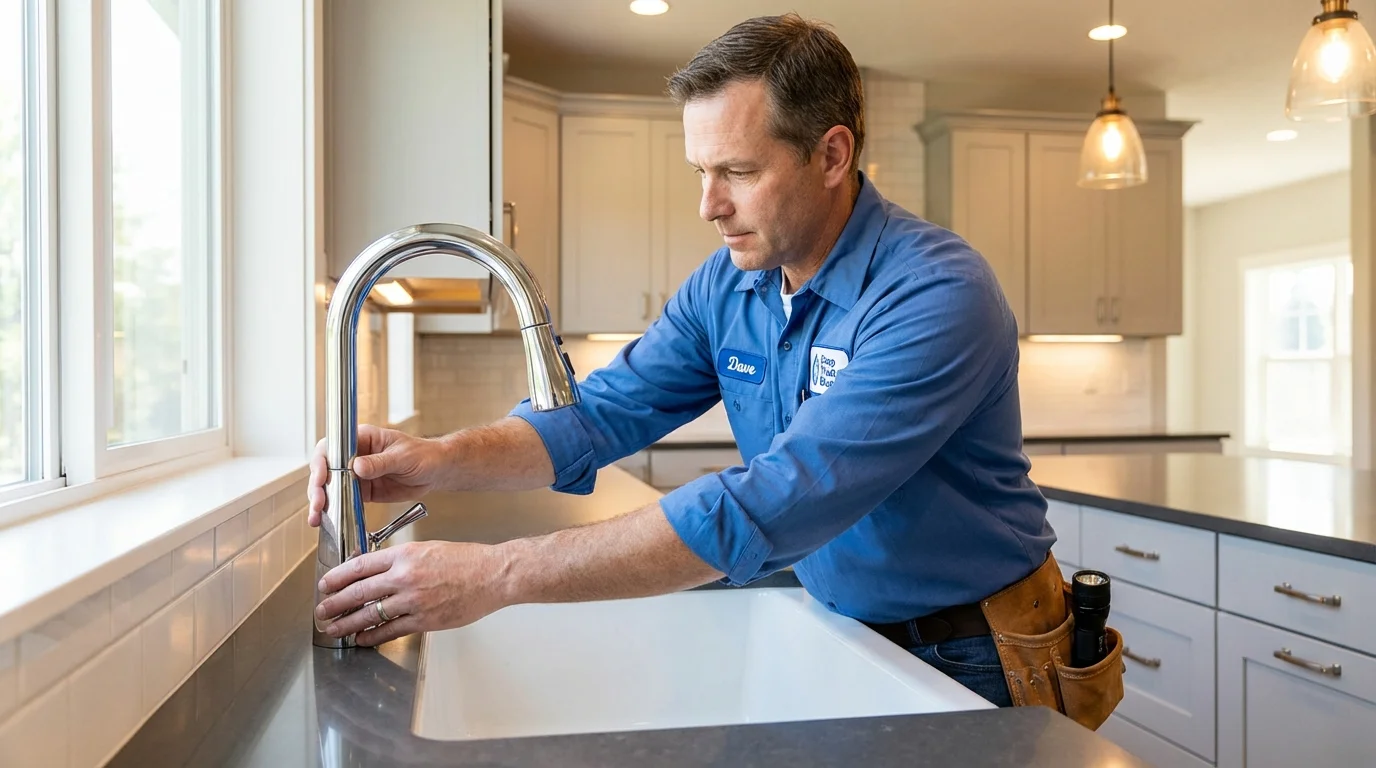 Kitchen faucet installation by Johns Plumbing LLC in Petoskey